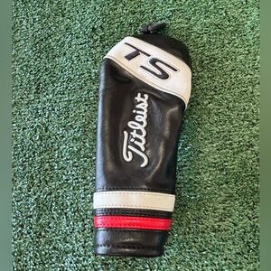 Titleist TS Fairway Wood Headcover Black/White/Red Leather Head Cover